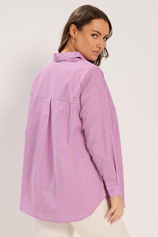 YOURS Plus Size Pink Stripe Button Through Shirt | Yours Clothing 5