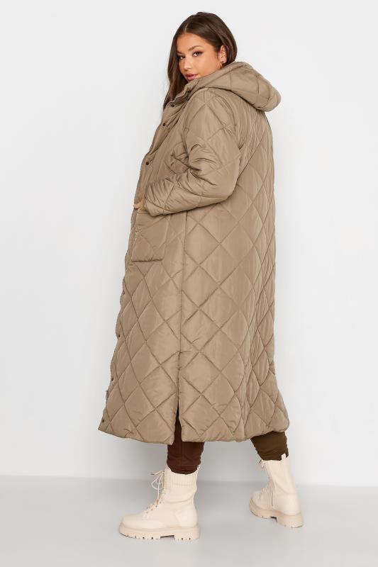 Plus Size Mocha Brown Lightweight Quilted Maxi Coat | Yours Clothing 3