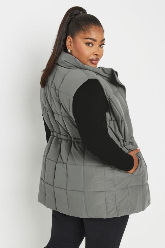 YOURS Plus Size Grey Quilted Lightweight Gilet | Yours Clothing 5