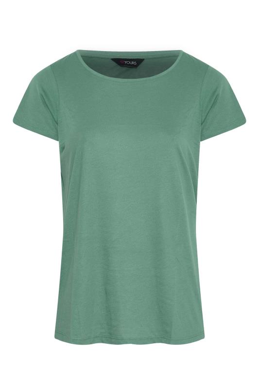 3 PACK Plus Size Sage Green & White & Stripe T-Shirts | Yours Clothing 15