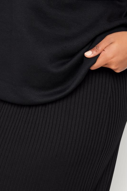 YOURS Plus Size Black Ribbed Maxi Skirt | Yours Clothing 4