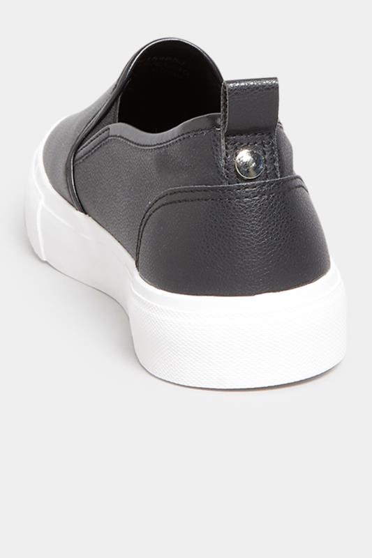 Black Slip-On Trainers In Wide E Fit | Yours Clothing 4