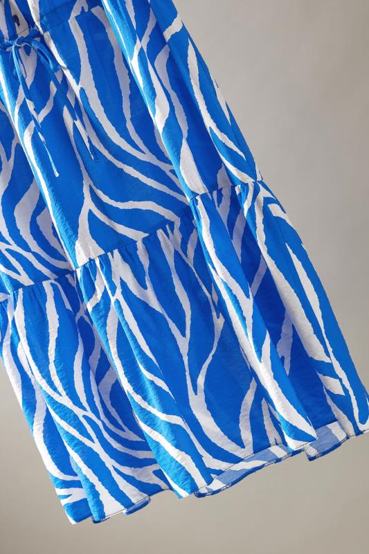 EVANS Plus Size Blue Abstract Print Midi Shirt Dress | Evans 8
