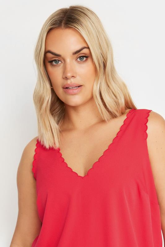 YOURS Plus Size Red Trim Cami Top | Yours Clothing 4