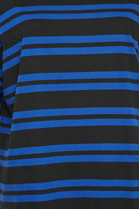 YOURS Plus Size Cobalt Blue Double Stripe T-Shirt | Yours Clothing 5