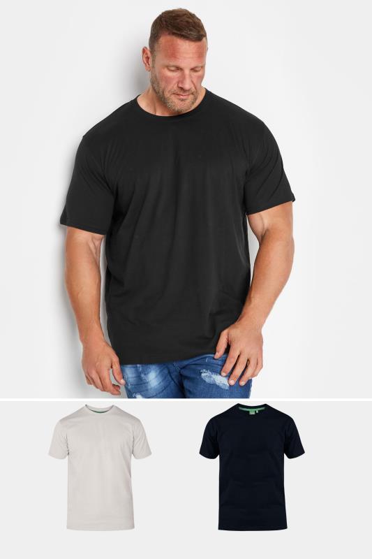 Plus Size  D555 Big & Tall 2 PACK Black & White T-Shirts