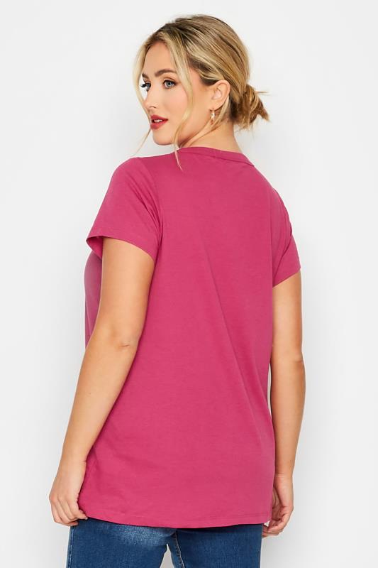 Plus Size Pink Essential T-Shirt | Yours Clothing 3
