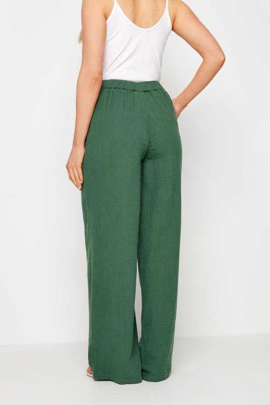LTS Tall Women's Green Cheesecloth Wide Leg Trousers | Long Tall Sally 4