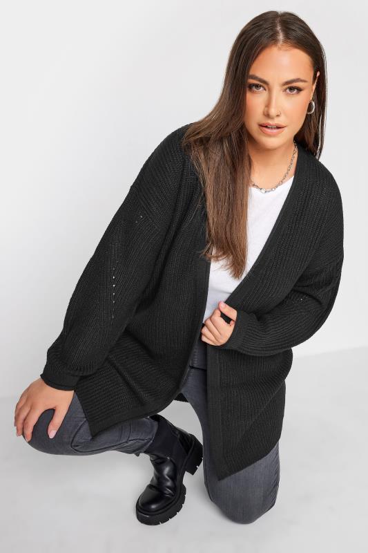Plus Size  YOURS Curve Black Essential Knitted Cardigan
