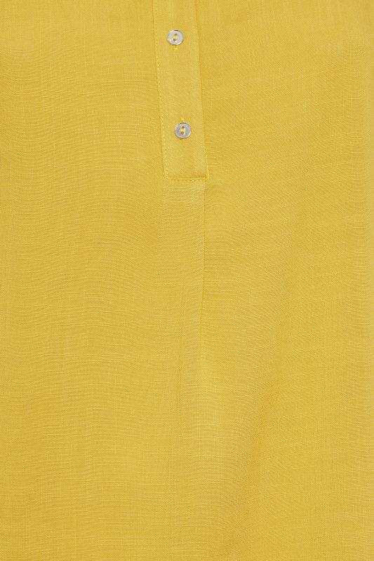 YOURS Plus Size Yellow Half Placket Blouse | Yours Clothing 5