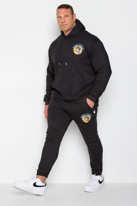  Grande Taille 304 CLOTHING Big & Tall Black Good Vibes Joggers