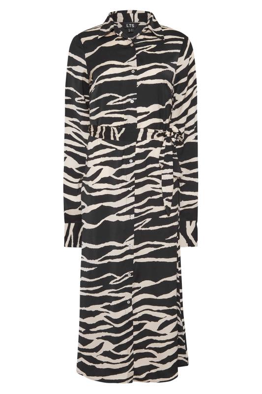 LTS Tall Black Zebra Print Shirt Dress 6