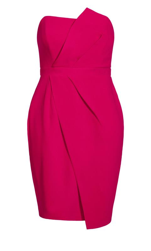 Evans Bright Pink Pleat Detail Mini Dress 7