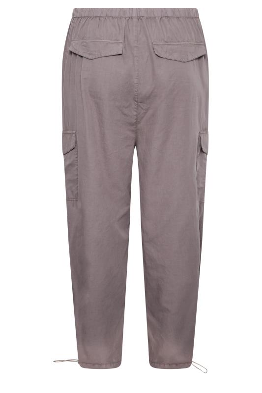YOURS Plus Size Grey Cargo Parachute Trousers | Yours Clothing  5