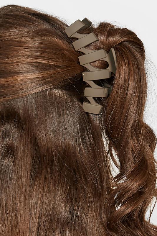 2 PACK Brown Zig Zag Hair Claw Clips | Yours Clothing 2