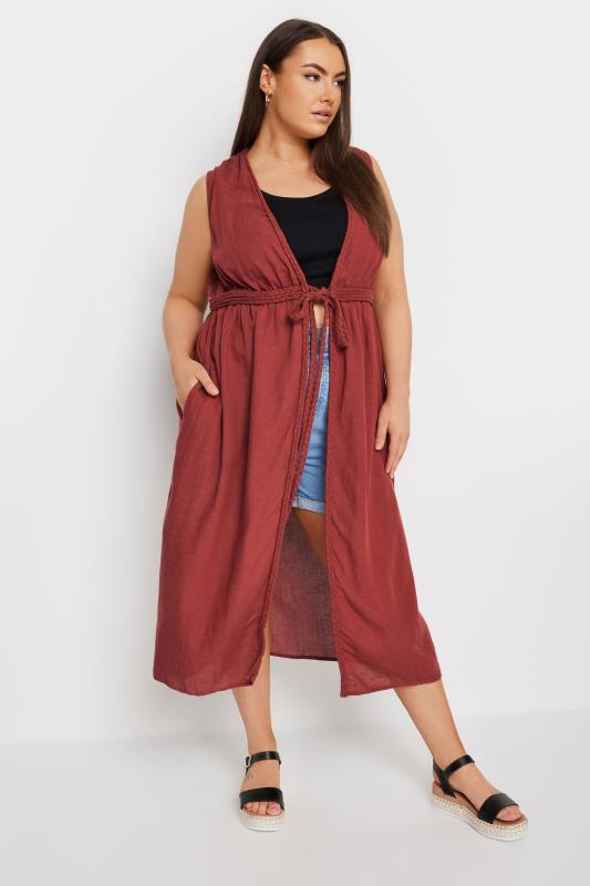 LIMITED COLLECTION Plus Size Orange Crinke Kimono | Yours Clothing 3