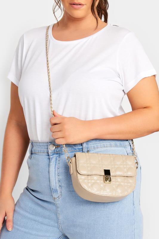  Yours Nude Quilted Chain Shoulder Bag