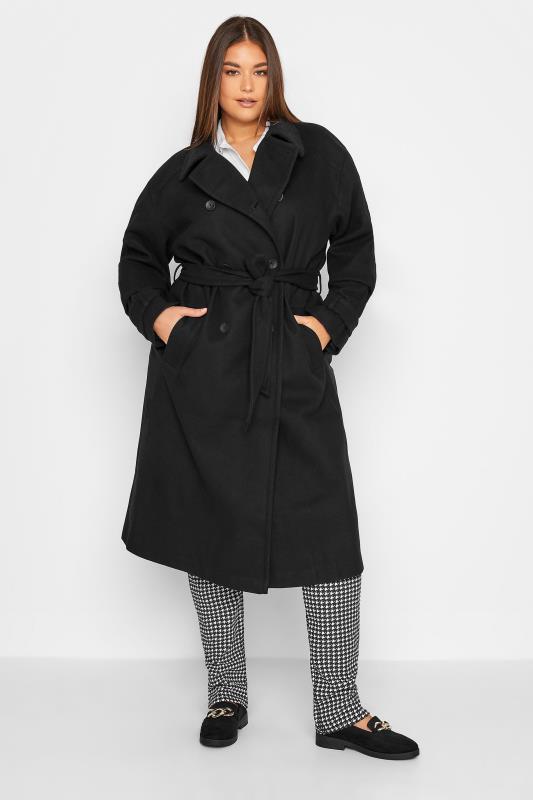  Grande Taille LTS Tall Black Formal Trench Coat