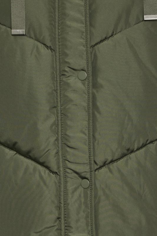 YOURS Curve Green Quilted Longline Hooded Gilet | Yours Clothing 7