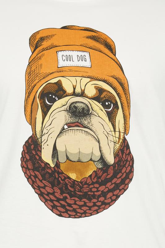 BLEND Big & Tall White Bulldog Print T-Shirt | BadRhino 4