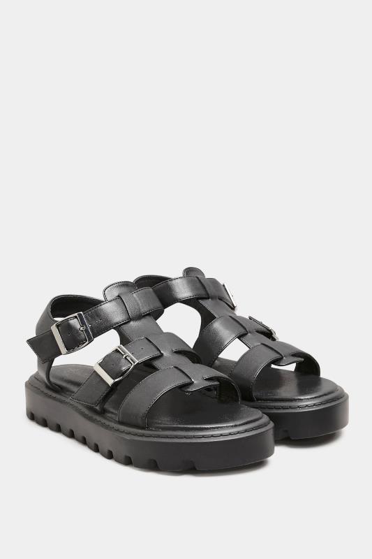 LIMITED COLLECTION Plus Size Black Gladiator Sandals In Extra Wide Fit | Yours Clothing 2