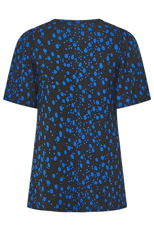 Plus Size Blue Spotty Print Sleeve Swing Top | Yours Clothing  7