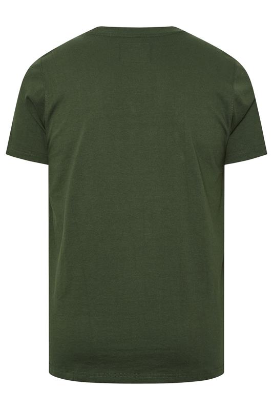 BadRhino Big & Tall Dark Green Embroidered Script T-Shirt | BadRhino 7
