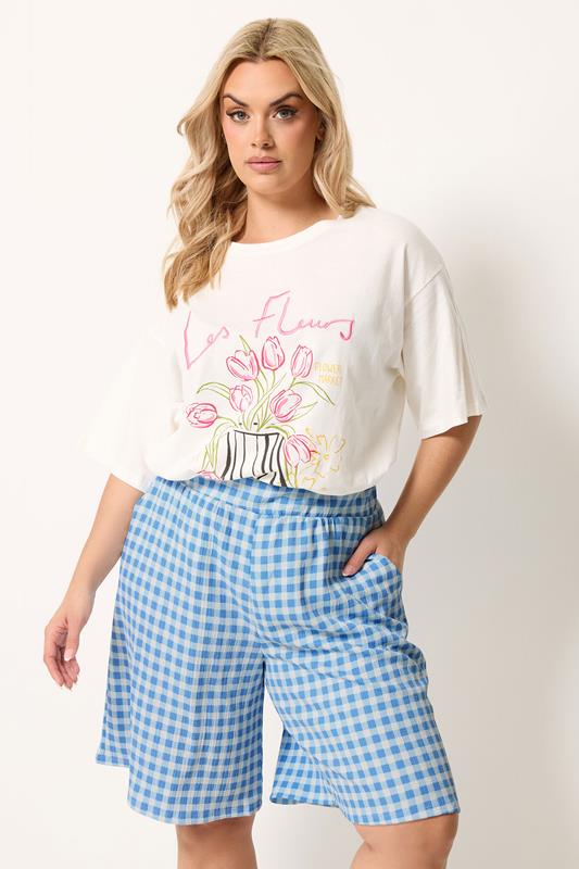  YOURS Curve Blue Gingham Shorts