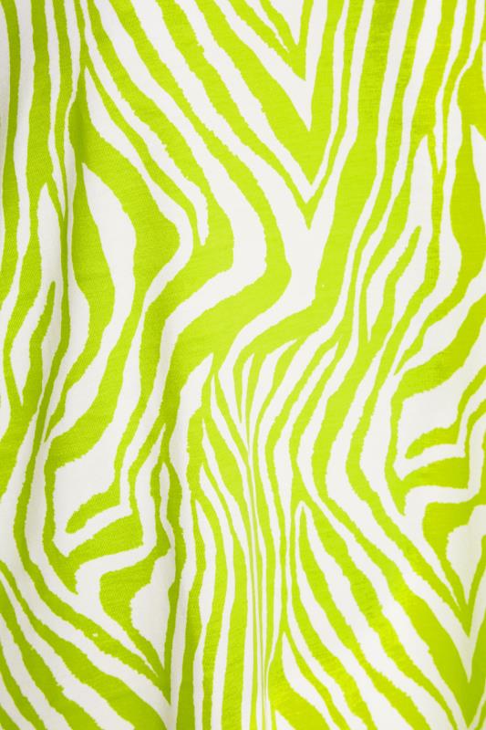 Curve Lime Green Zebra Print Oversized T-Shirt 5