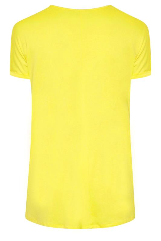 Plus Size Yellow Lace Detail T-Shirt | Yours Clothing 7