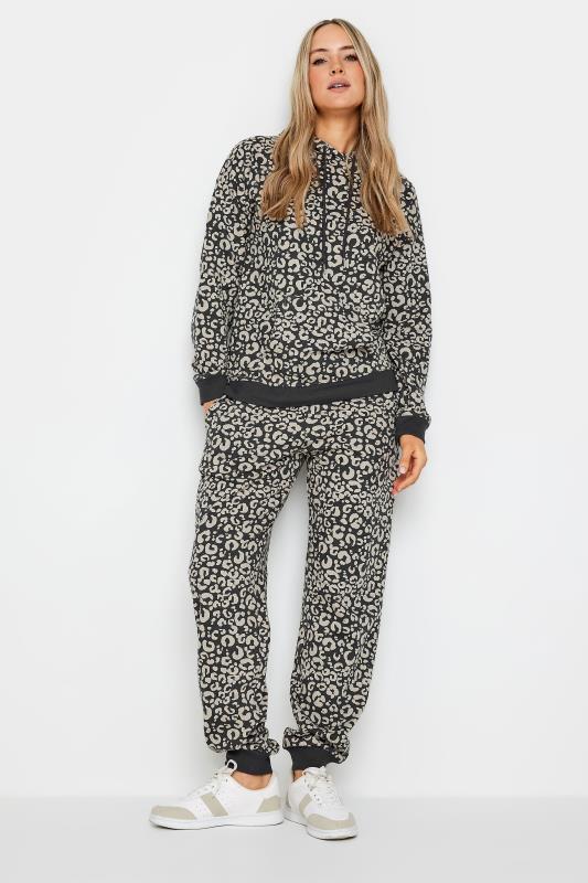 LTS Tall Women's Charcoal Grey & Brown Leopard Print Hoodie | Long Tall Sally 2