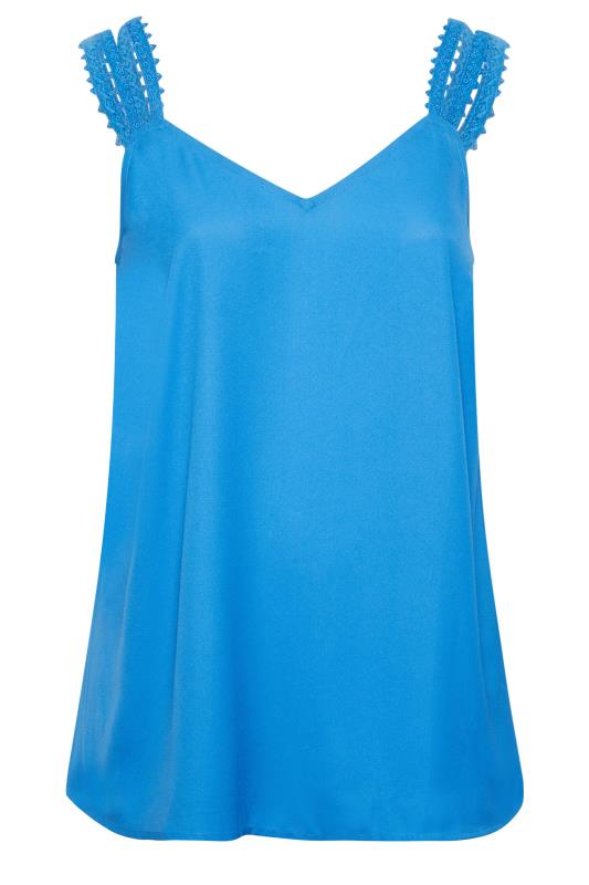 LIMITED COLLECTION Plus Size Blue Embroidered Strap Vest Top | Yours Clothing 6