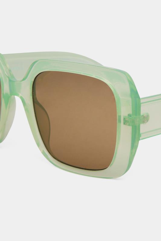 Green Oversized Tinted Sunglasses | Yours Clothing 4