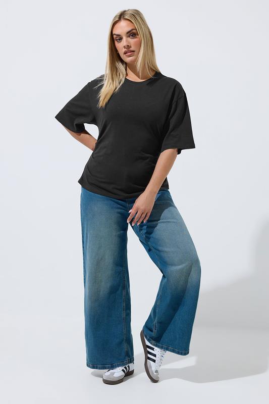 LIMITED COLLECTION Plus Size Black Cinched Waist T-shirt | Yours Clothing 1