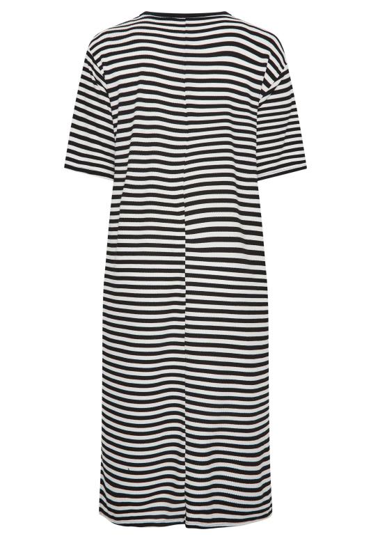 YOURS Curve Plus Size Black Stripe Midaxi Dress | Yours Clothing  6