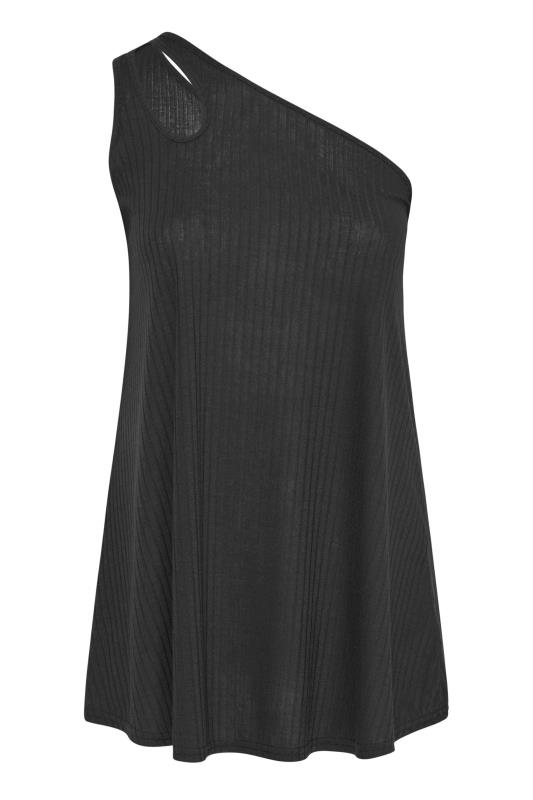 LIMITED COLLECTION Curve Black Split Strap Ribbed Cami Top 6