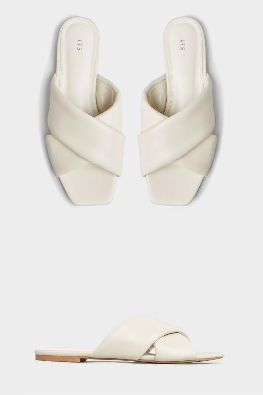 LTS White Cross Strap Square Mules In Standard Fit | Long Tall Sally 2