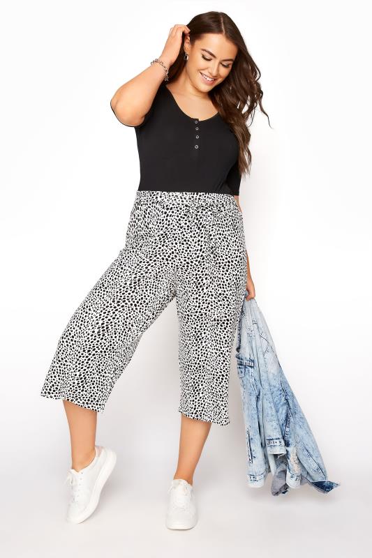 Spotted Trousers for Women Ladies Black 