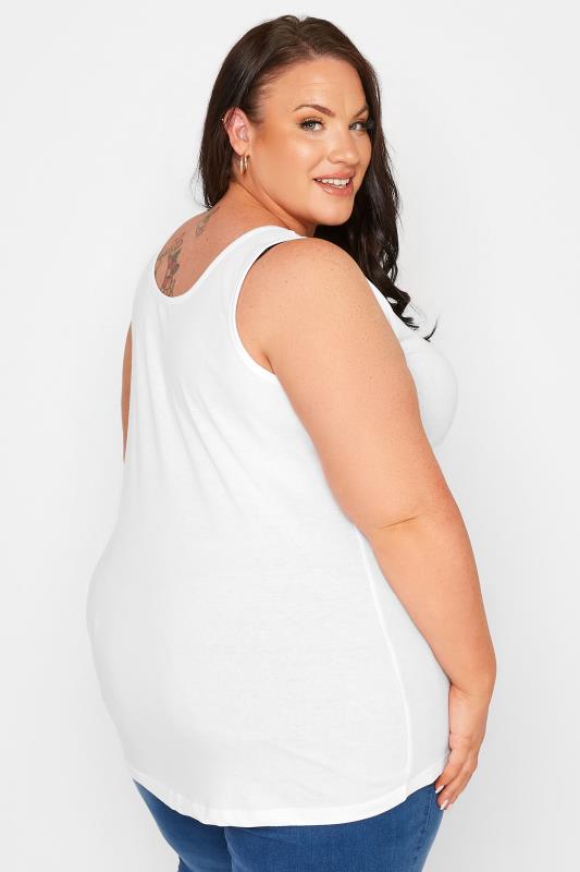 YOURS Plus Size White Vest Top | Yours Clothing 3