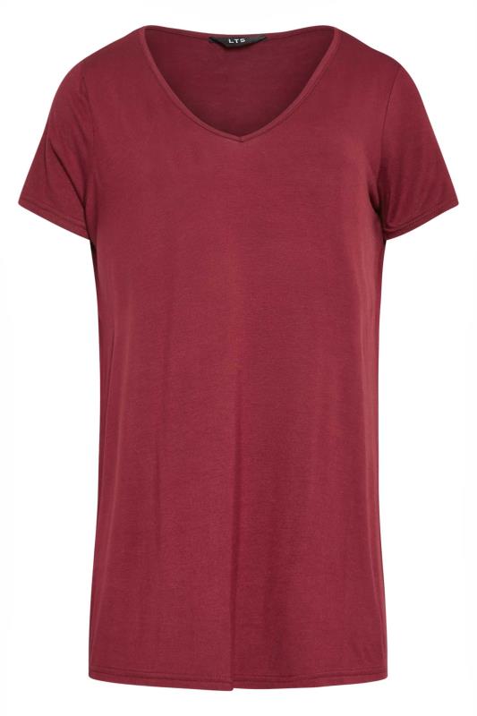 LTS Tall Women's Berry Red V-Neck T-Shirt | Long Tall Sally 6