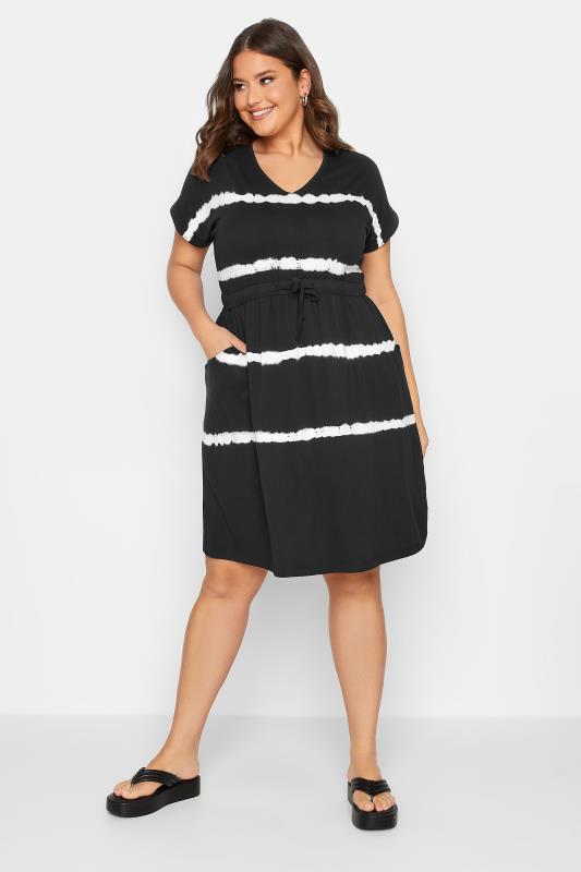 YOURS Plus Size Black Tie Dye Dress | Yours Clothing 2