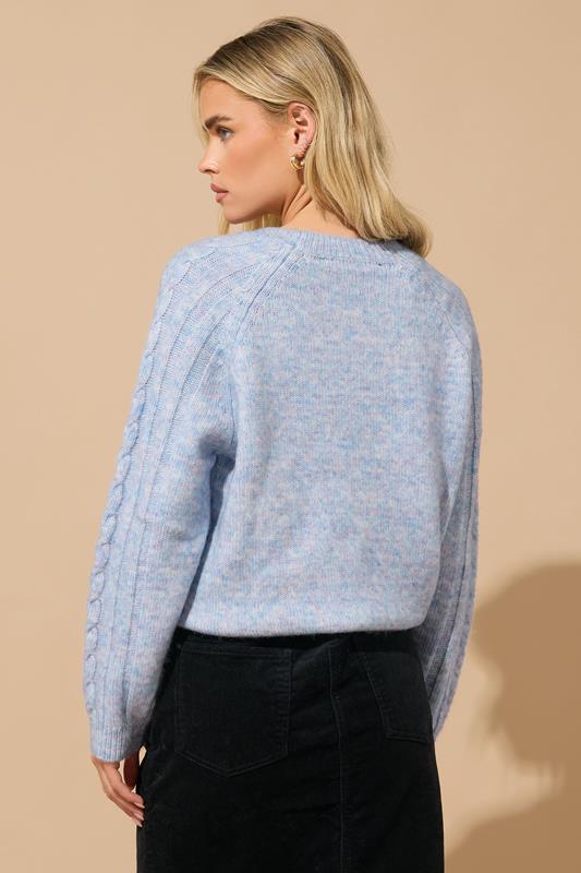 M&Co Petite Blue Cable Knitted Jumper | M&Co 2