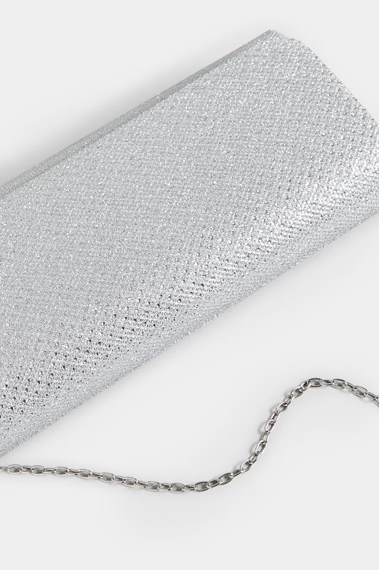 Silver Diamante Clutch Bag | Yours Clothing 5