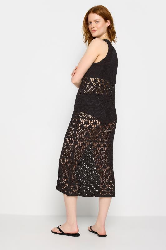 LTS Tall Womens Black Crochet Midi Beach Dress | Long Tall Sally 4