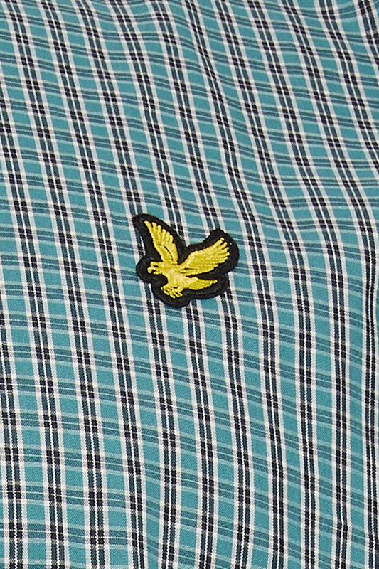 LYLE & SCOTT Big & Tall Blue Fine Check Shirt | BadRhino 5