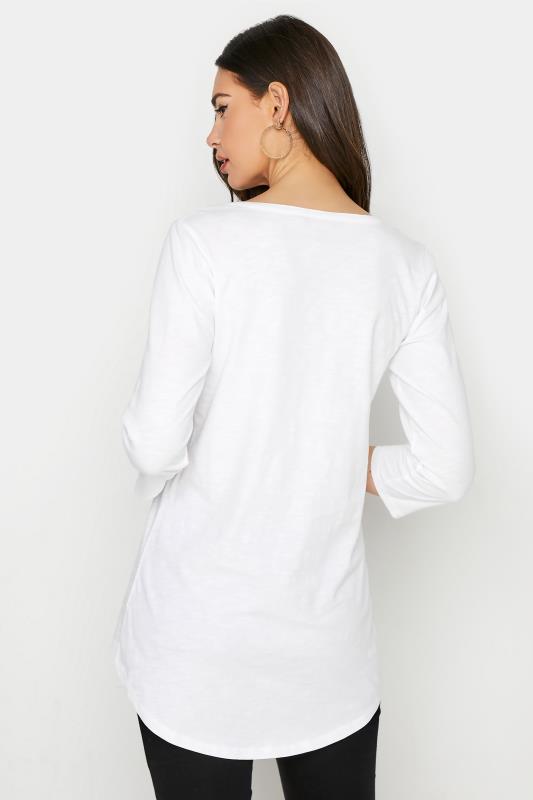 Tall Women's LTS MADE FOR GOOD White Henley Top | Long Tall Sally 3