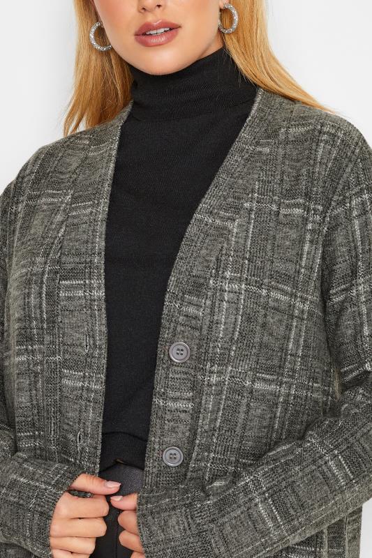 Curve Grey Check Button Soft Touch Cardigan 5