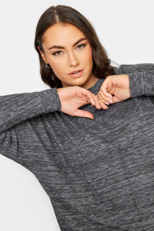 YOURS LUXURY Curve Grey Front Seam Detail Jumper | Yours Clothing 4