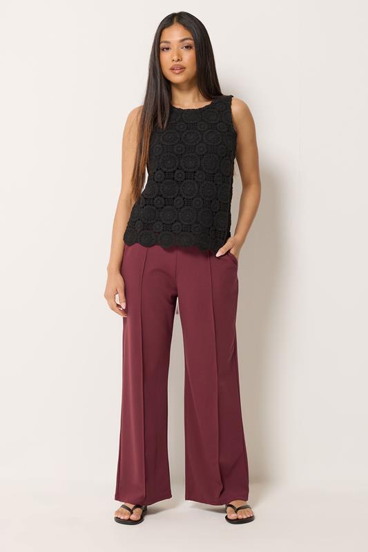 M&Co Petite Berry Red Pintuck Trousers | M&Co 1