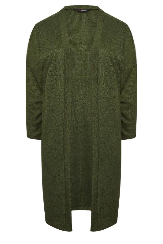 Plus Size Green Ribbed Maxi Cardigan | Yours Clothing 6